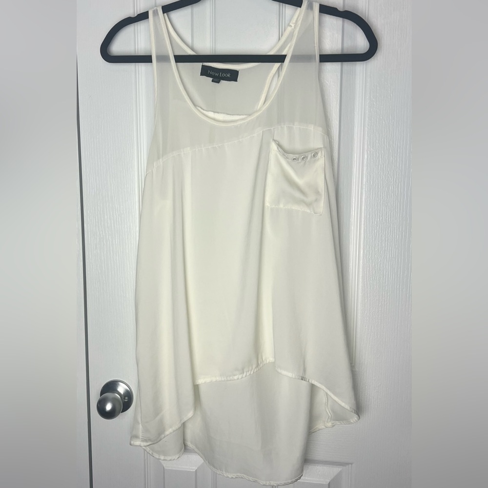 White Flowy Summer Tank Top